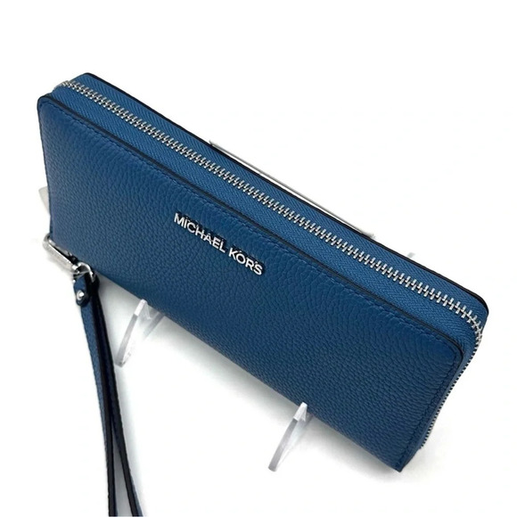 Michael Kors Large Continental Wallet Wristlet Teal - Picture 6 of 9